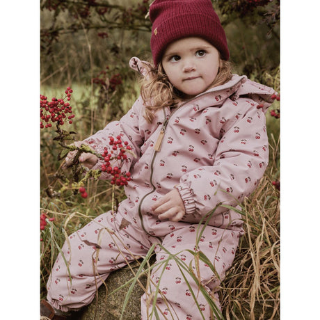 Lil'Atelier Misty Rose Cherry Nmflasnow10 Snowsuit Aop Fo Lil