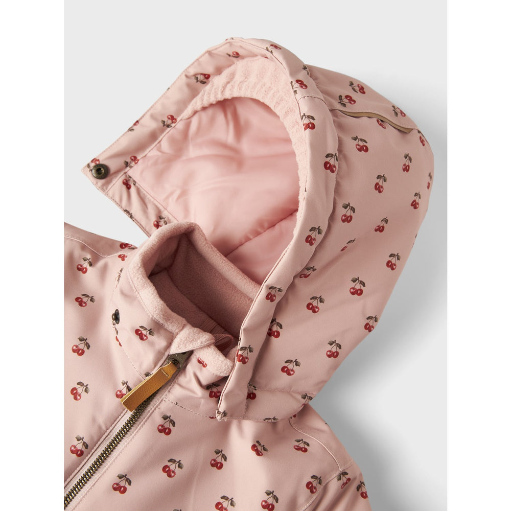 Lil'Atelier Misty Rose Cherry Nmflasnow10 Snowsuit Aop Fo Lil