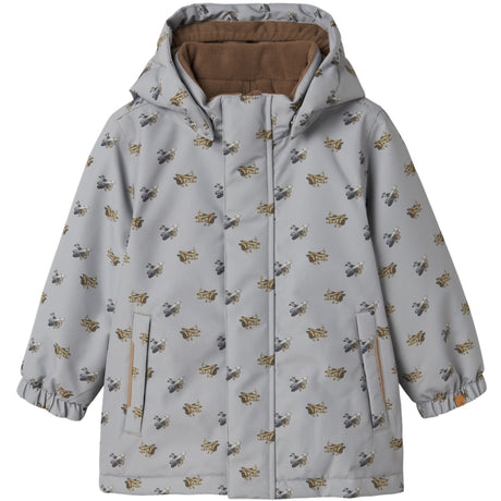 Lil'Atelier Ultimate Grey Airplanes Nmmlasnow10 Jkt Fo Aop1 Lil