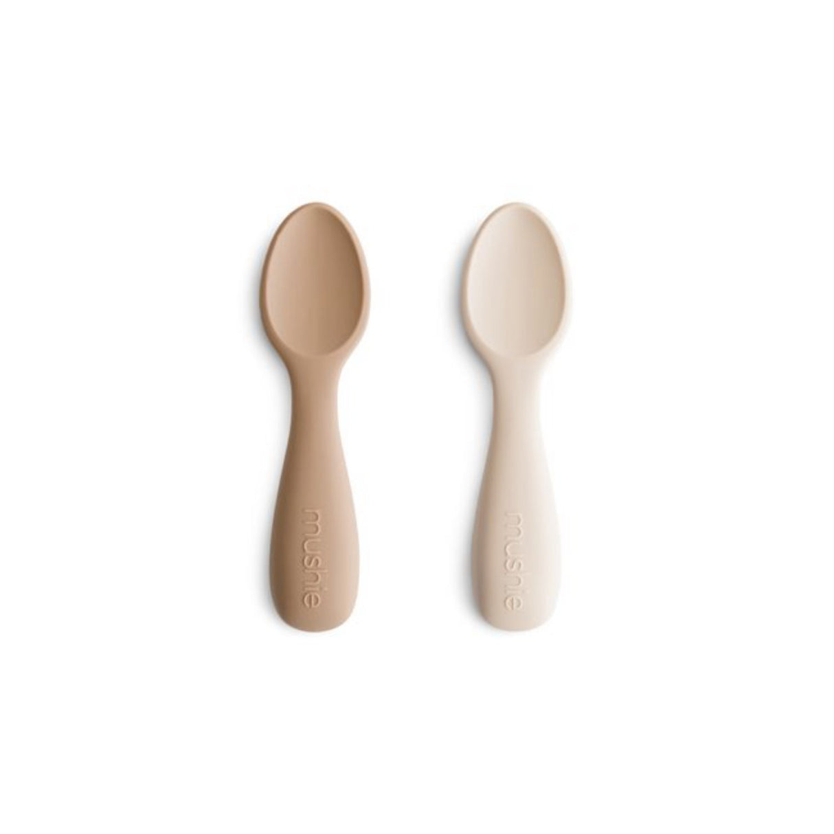 Mushie Natural/Shifting Sand Toddler Starter Spoons 2-Pack