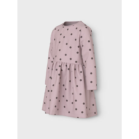 Name It Burnished Lilac Peppercorn Dot Nmfvivian Ls Dress