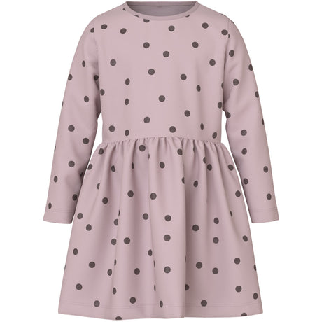 Name It Burnished Lilac Peppercorn Dot Nmfvivian Ls Dress