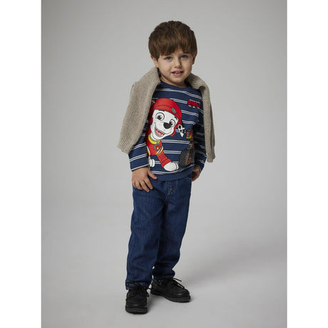 Name It Insignia Blue Nmmsofus Paw Ls Nreg Top Box Cplg