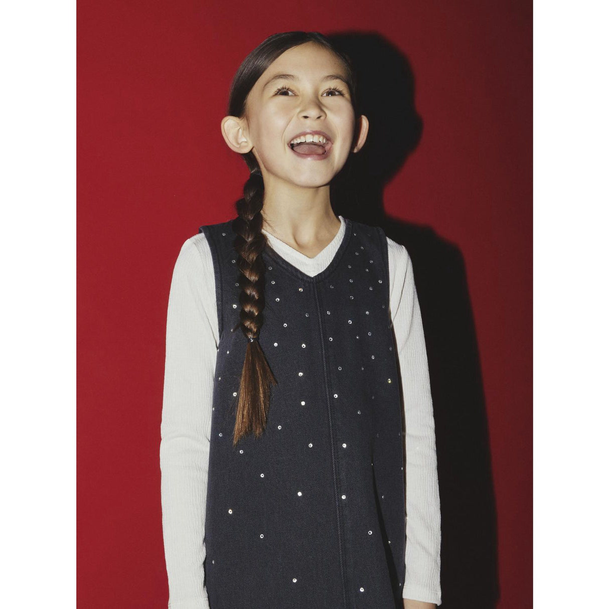 Name It Dark Grey Denim Nkfmonala Sl Loose Dress 8810-Im O