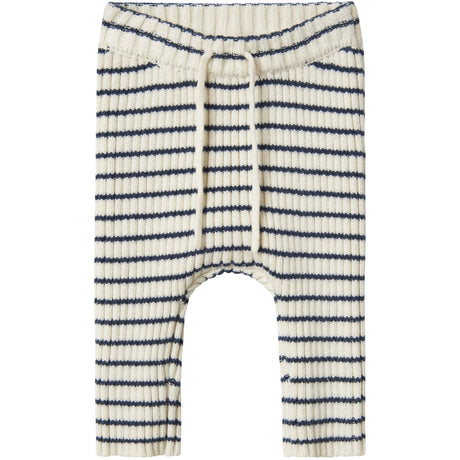 Name It Insignia Blue Cloud Dancer Nbmostripe Knit Pants