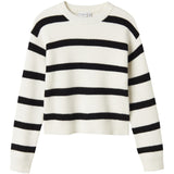 Name It Cloud Dancer W. Black Stripes Nkfvnilla Ls Sh Knit