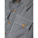 Lil'Atelier Dark Blue Denim White Nmmkasper Ls Loose Twi Shirt 4021-Cm Lil