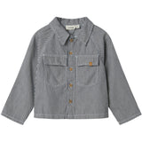 Lil'Atelier Dark Blue Denim White Nmmkasper Ls Loose Twi Shirt 4021-Cm Lil