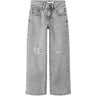 Name It Light Grey Denim Nkfrose Hw Wide Jeans Destr 1411-Be Noos