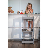 tiSsi® Stormy Grey Laquer Felix Learning Tower Massiv Beech