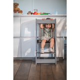 tiSsi® Stormy Grey Laquer Felix Learning Tower Massiv Beech