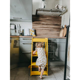 tiSsi® Sun Yellow Laquer Felix Learning Tower Massiv Beech