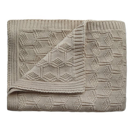 Mushie Honeycomb Beige Knitted Baby Blanket