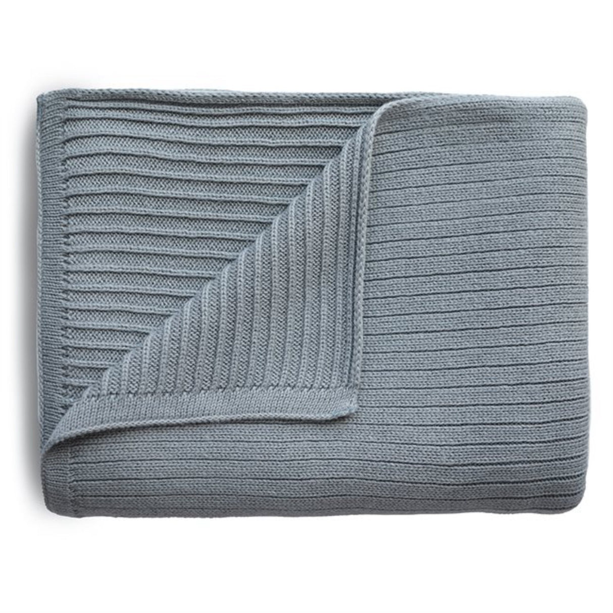 Mushie Ribbed Smoke Knitted Baby Blanket