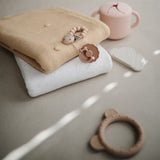 Mushie Textured Dots Blush Knitted Baby Blanket