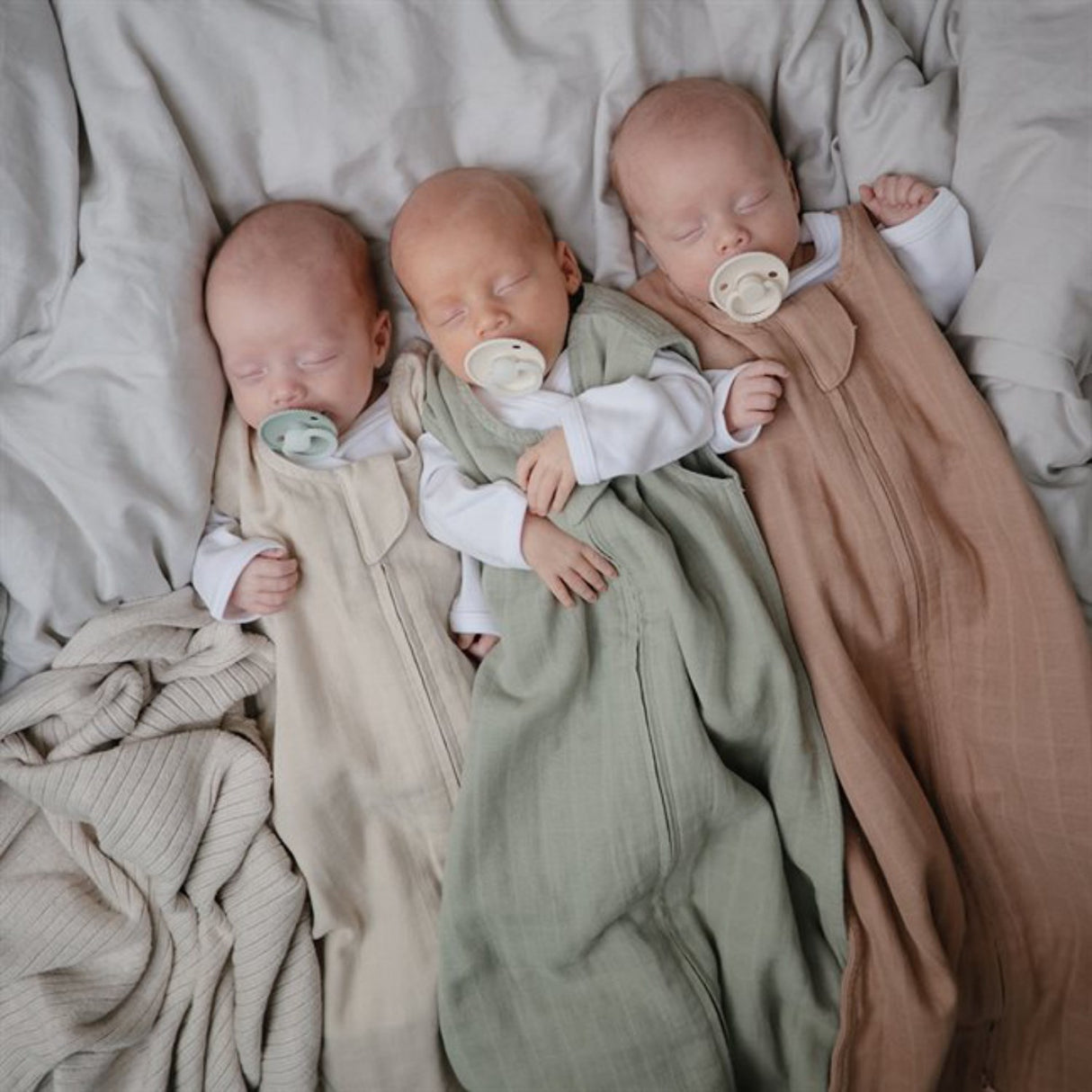 Mushie Roman Green Muslin Sleep Bag