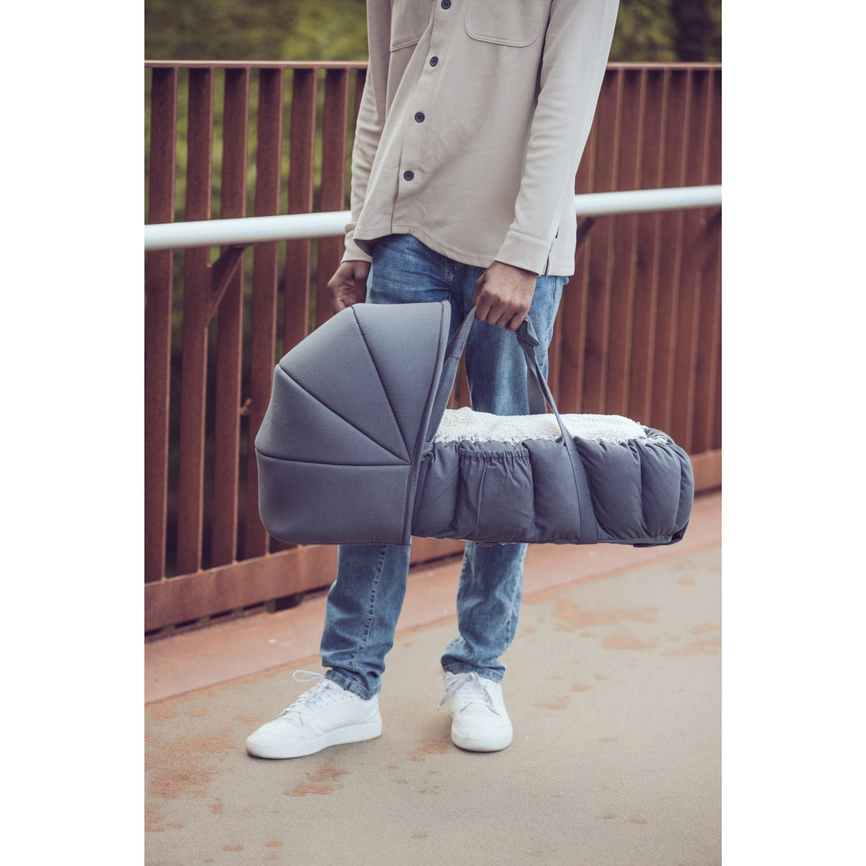 Sebra Blue Olive Hood For 3-In-1 Baby Nest