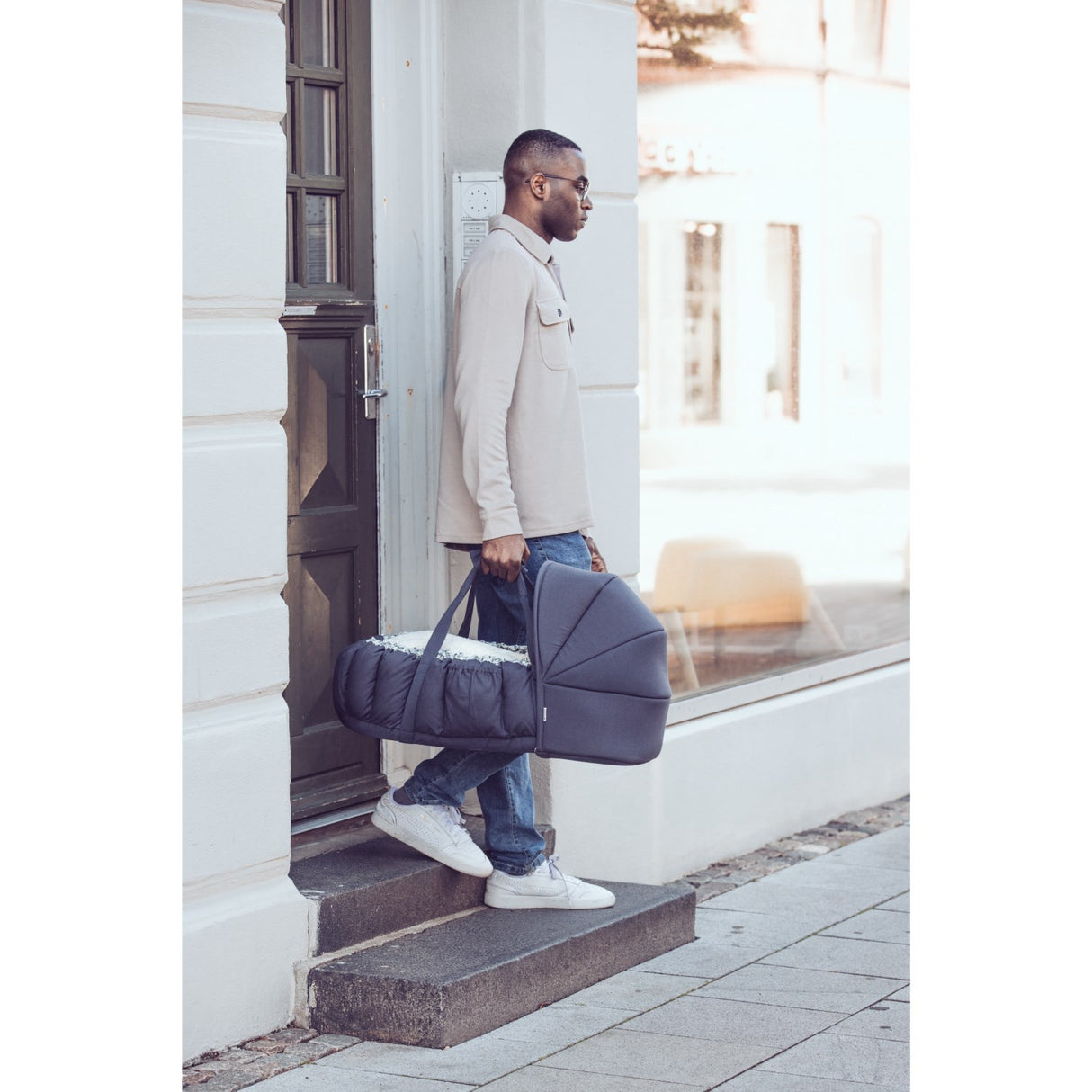 Sebra Blue Olive Hood For 3-In-1 Baby Nest