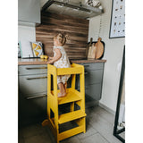 tiSsi® Sun Yellow Laquer Felix Learning Tower Massiv Beech
