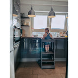 tiSsi® Grey Laquer Felix Learning Tower Massiv Beech