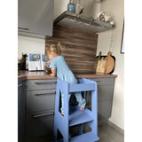 tiSsi® Dove Blue Laquer Felix Learning Tower Solid Beech