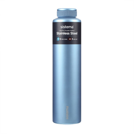 Sistema Peace Blue Stainless Steel Water Bottle 600 Ml