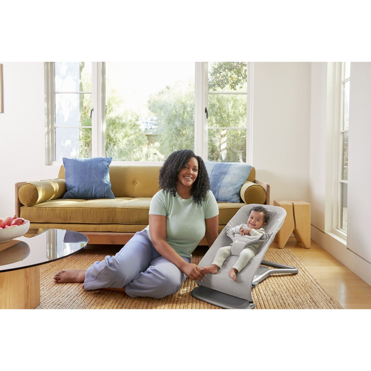 Ergobaby Light Grey Evolve Bouncer Mesh