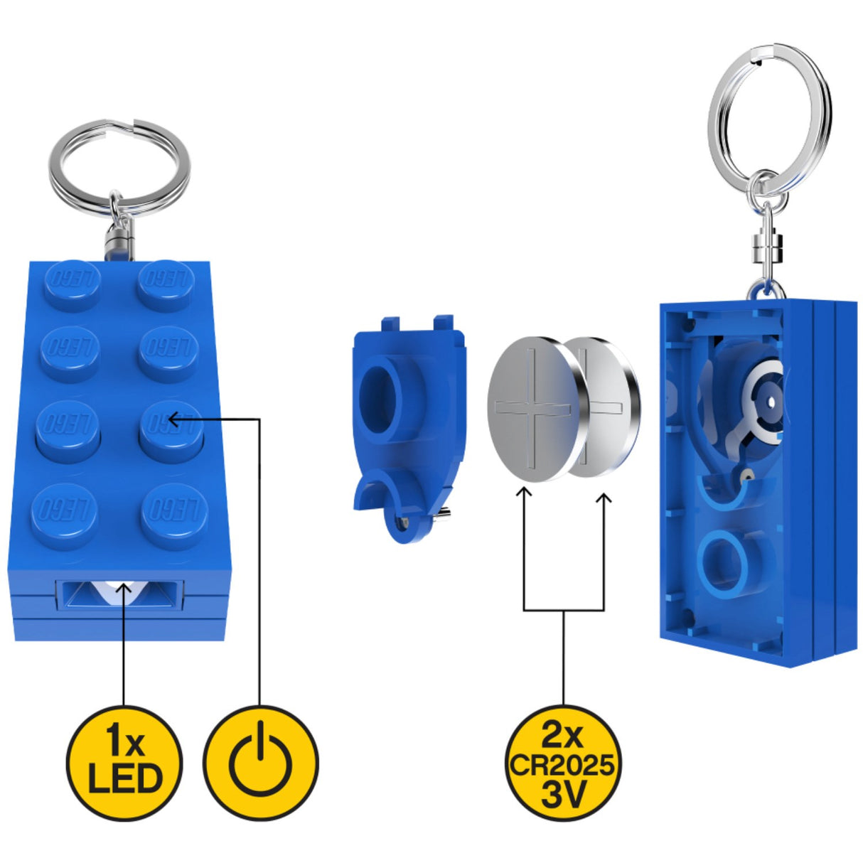 Euromic Lego® Minifigurines™ Keychain Light 2X4 Brick Blue