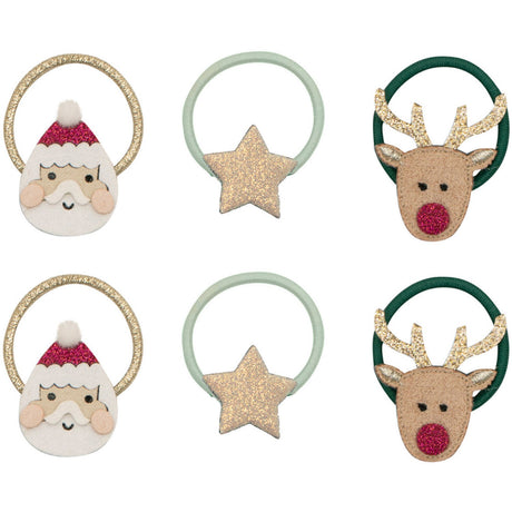 Mimi & Lula 6 Hårelastikker - Santa Christmas