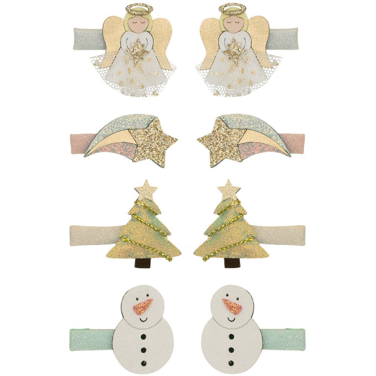 Mimi & Lula 8 Hårclips - Mini Angel Christmas