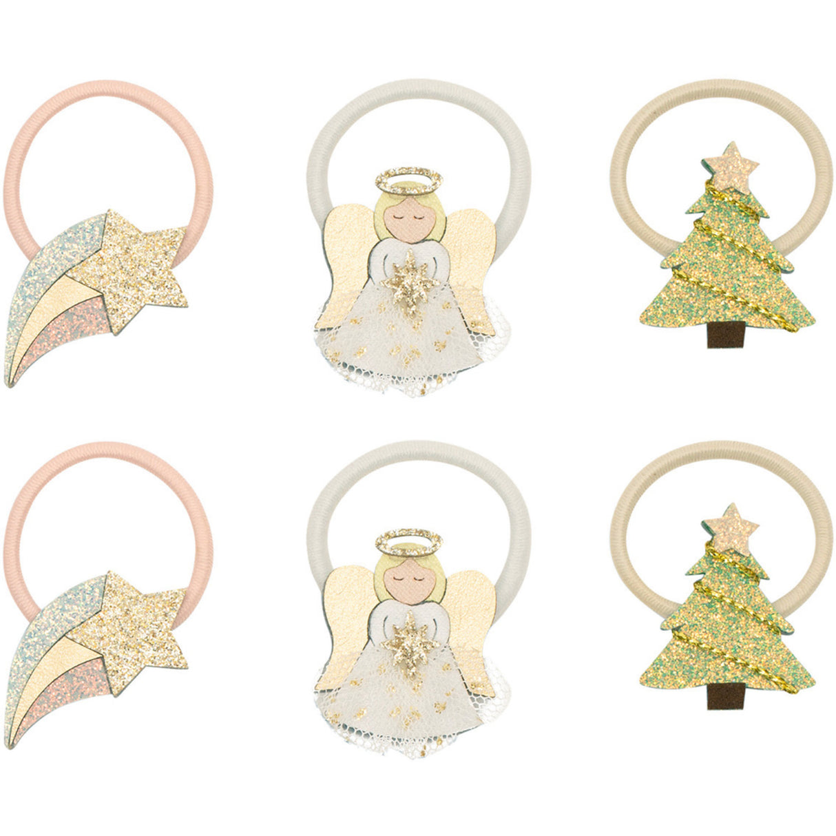 Mimi & Lula 6 Hårelastikker - Mini Angel Christmas