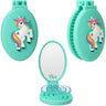 Ylvi Mint Folding Hairbrush With Unicorn