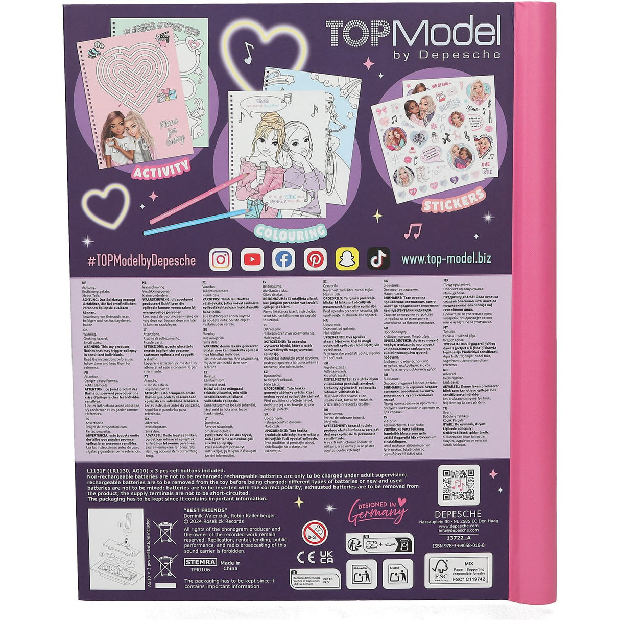 TOPModel My Bff Colouring Book With Led And Sound