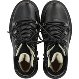 Angulus Black TEX Lace-up Boot with Zipper and Wool Lining