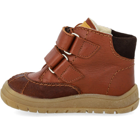 Angulus Cognac/Sun Yellow/Dark Brown Beginner TEX Boot with Contrasting Stitching