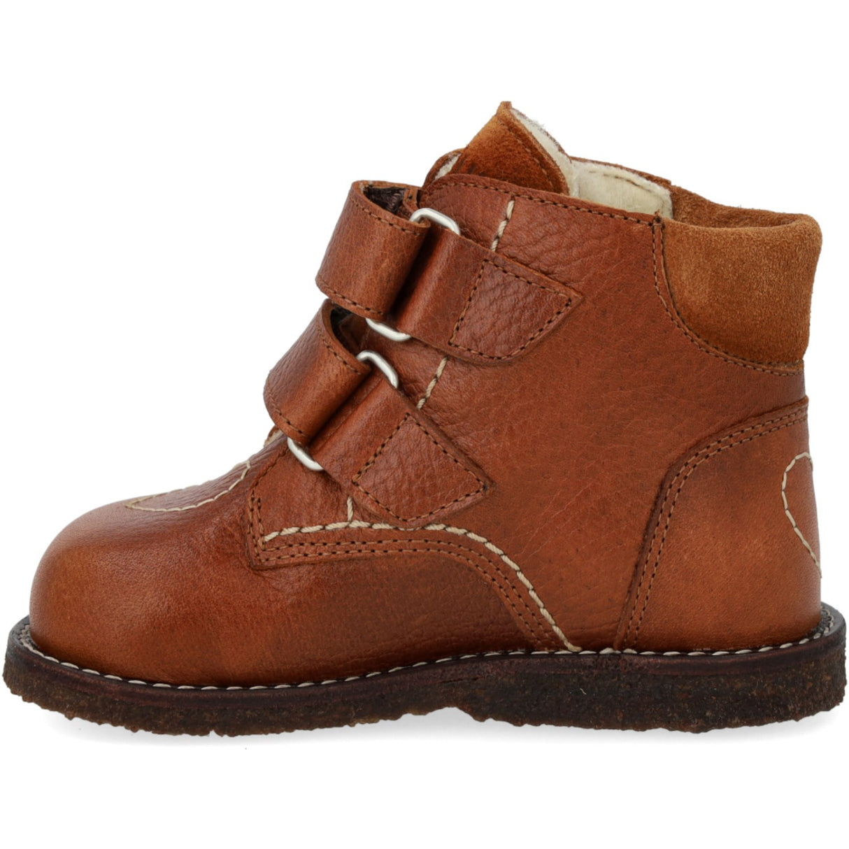 Angulus Cognac/Cognac Beginner TEX Boot with Heart Embroidery