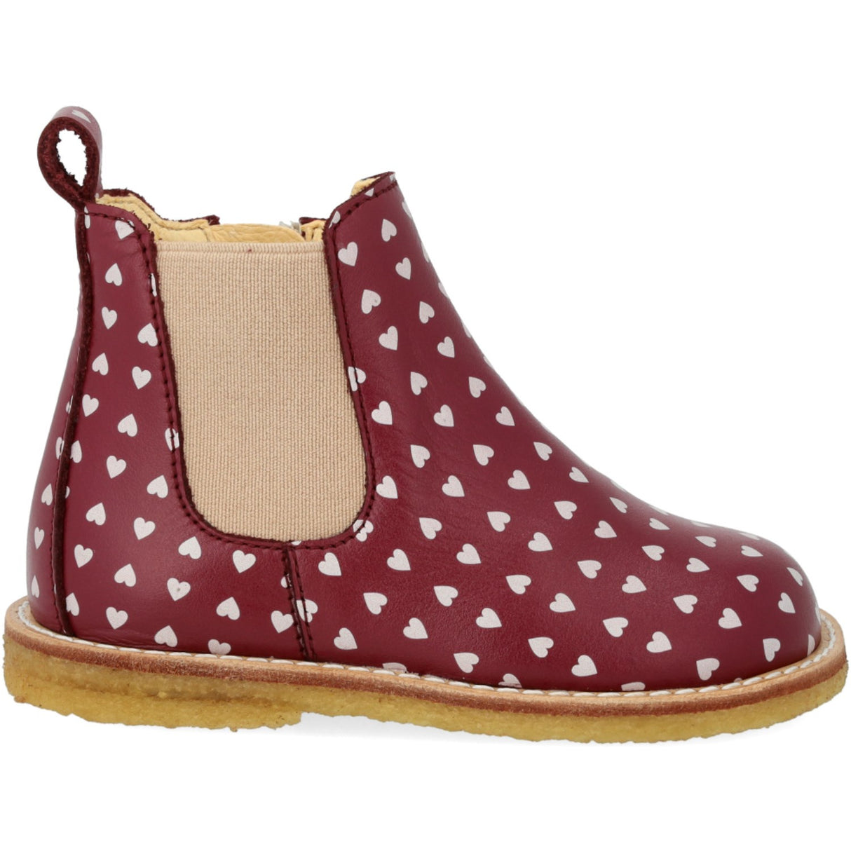 Angulus Berry Hearts/Rose Classic Beginner Chelsea Boot With Print