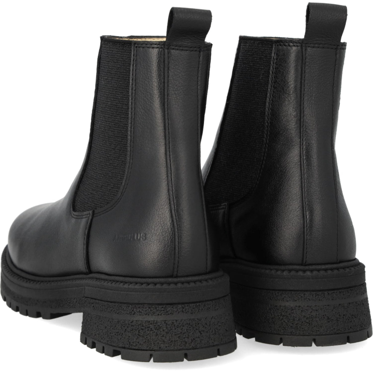 Angulus Black/Black Glitter Elastic Chelsea Boot with Elastic on Track Sole