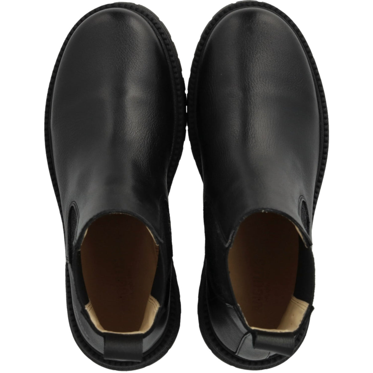 Angulus Black/Black Glitter Elastic Chelsea Boot with Elastic on Track Sole