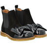 Angulus Black/Black Elastic Chelsea Boot with Salmon Nose and Bow