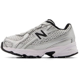 New Balance Silver Metallic 740 Kids Bungee Lace Sneakers