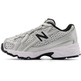 New Balance Silver Metallic 740 Kids Bungee Lace Sneakers