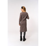 The New Feather Gray AOP TNPet L_S Pleat Dress