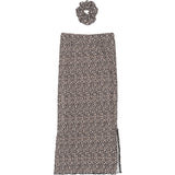 The New Feather Gray AOP TNPet Long Pleat Skirt