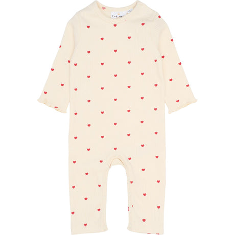 THE NEW Siblings Gardenia AOP Holiday L_S Heart Rib Jumpsuit