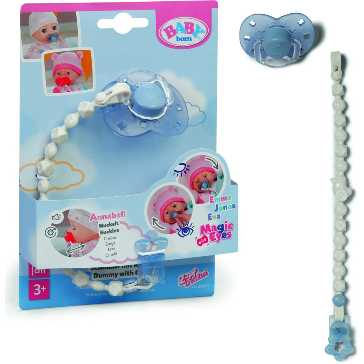 BABY Born Dummy With Clip Blue