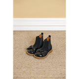 Angulus Black/Black Elastic Chelsea Boot with Salmon Nose and Bow