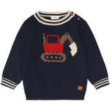 Hust & Claire More Navy Pilou Knit Backhoe