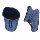MELTON Textile Slippers Structure Blue Denim