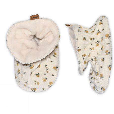 MELTON Ecru Floral Textile Slippers